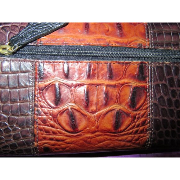 BRAHMIN Pecan Melbourne Croc Embossed Leather Tote & Wallet and Checkbook holder - Picture 13 of 15